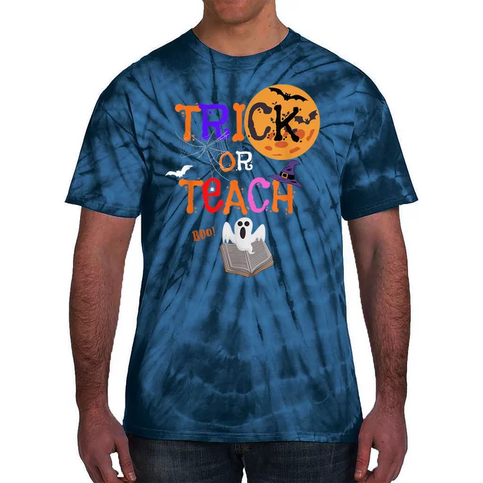 Trick Or Teach Funny Teacher Halloween Costume Tie-Dye T-Shirt