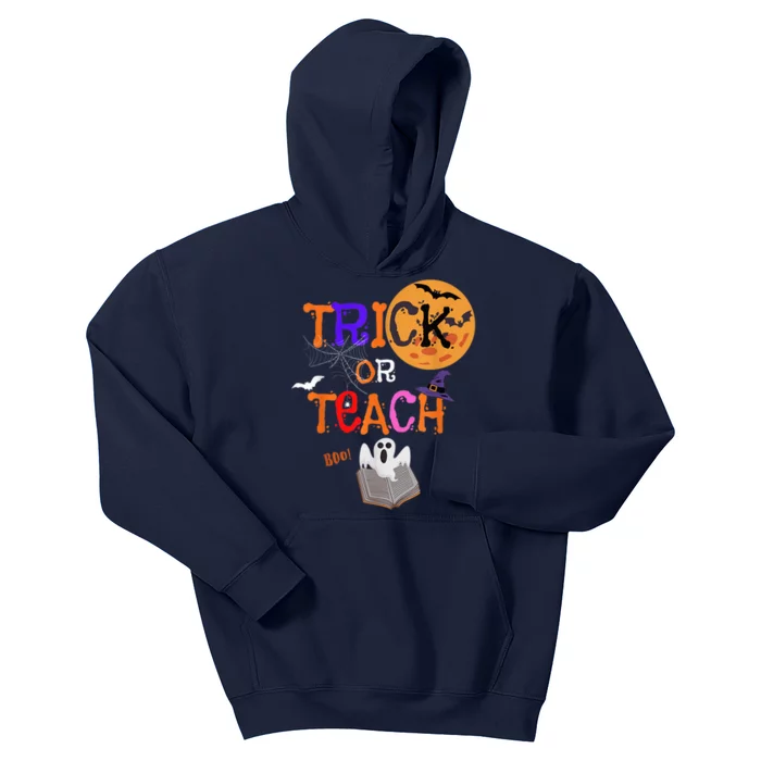 Trick Or Teach Funny Teacher Halloween Costume Kids Hoodie