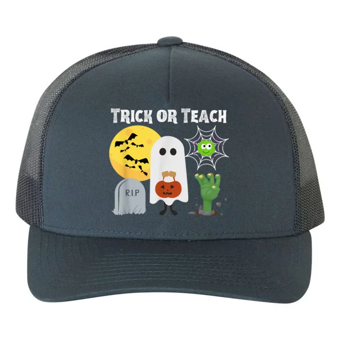 Trick or Teach Funny Teacher Halloween Costume Shirt Yupoong Adult 5-Panel Trucker Hat