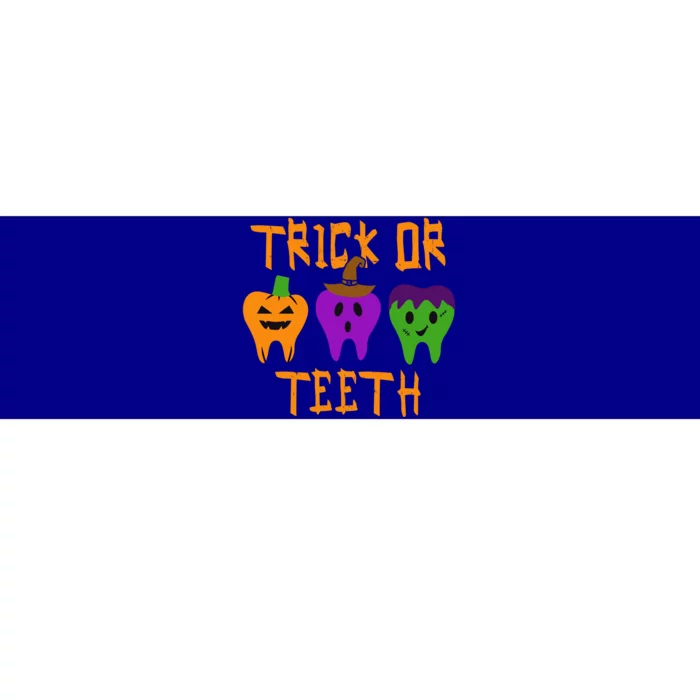 Trick Or Treat Brush Your Teeth Dentist Halloween Funny Gift Bumper Sticker