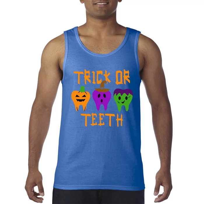 Trick Or Treat Brush Your Teeth Dentist Halloween Funny Gift Tank Top