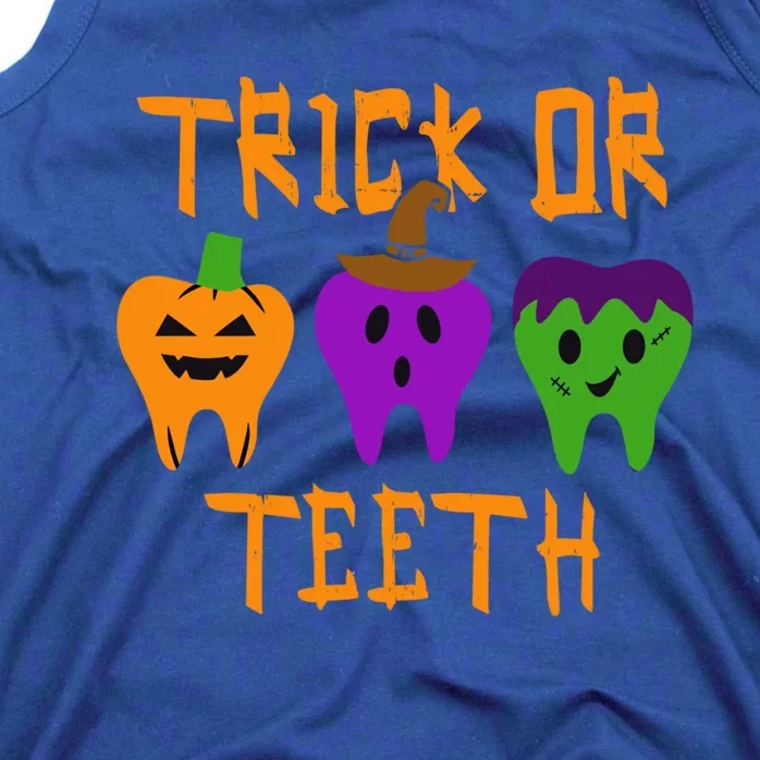 Trick Or Treat Brush Your Teeth Dentist Halloween Funny Gift Tank Top