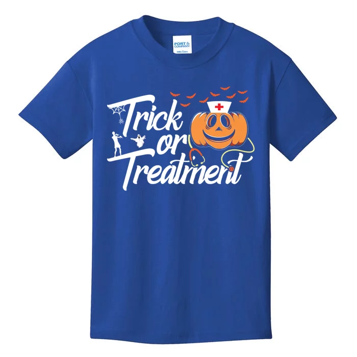 Trick Or Treatt Funny Medical Personnel Halloween Nurse Gift Kids T-Shirt