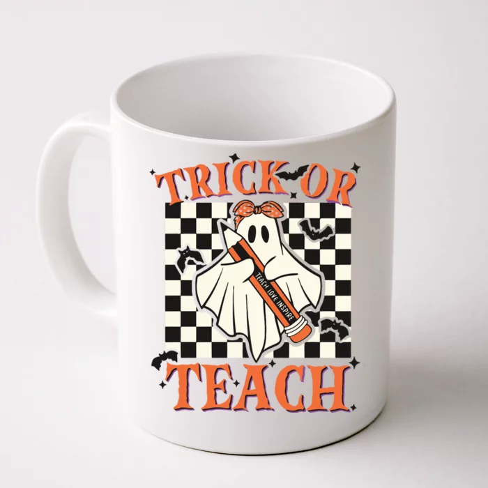 Trick Or Teach Teacher Halloween Front & Back Coffee Mug