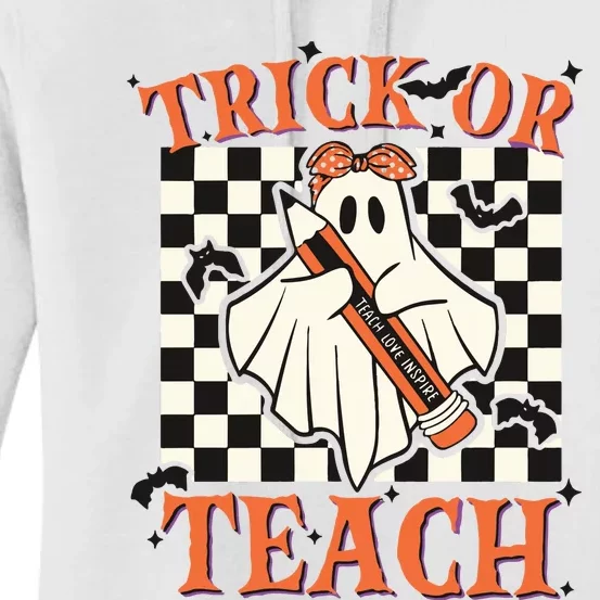 Trick Or Teach Teacher Halloween Women's Pullover Hoodie