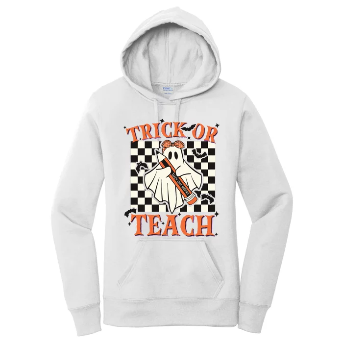 Trick Or Teach Teacher Halloween Women's Pullover Hoodie