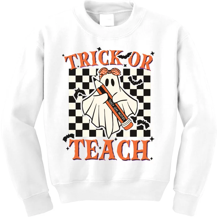 Trick Or Teach Teacher Halloween Kids Sweatshirt