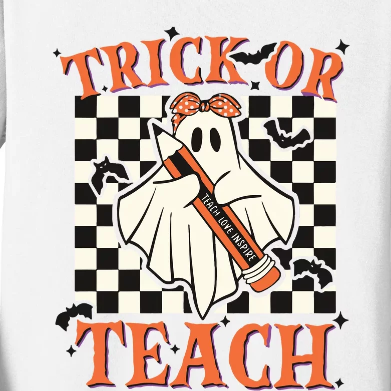 Trick Or Teach Teacher Halloween Kids Long Sleeve Shirt