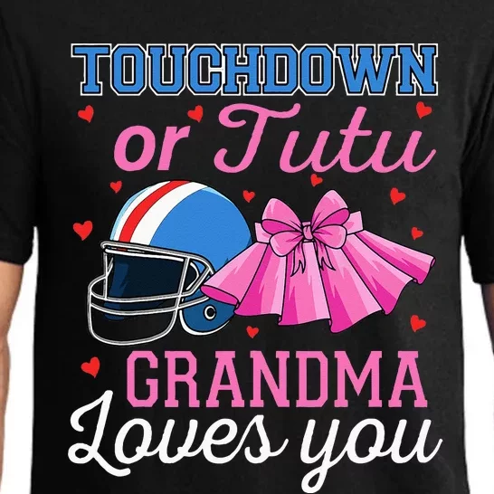 Touchdown Or Tutu Grandma Loves You Football Gender Reveal Pajama Set