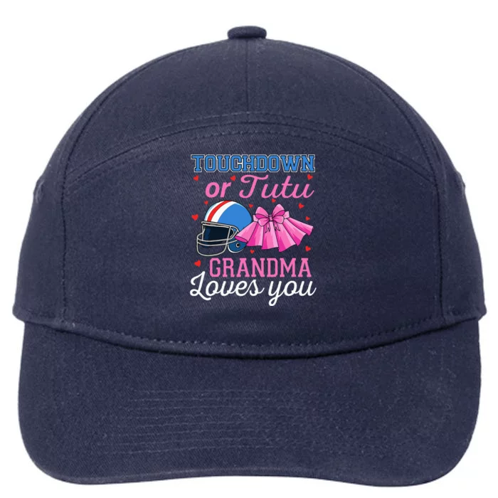 Touchdown Or Tutu GrandmaLoves You Football Gender Reveal 7-Panel Snapback Hat