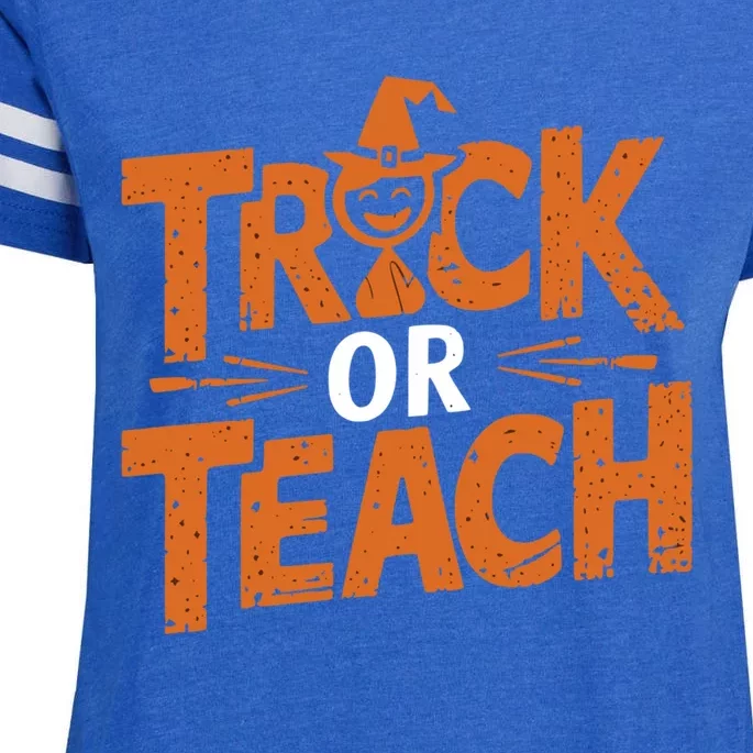 Trick Or Teach Halloween Magic Teacher Gift Enza Ladies Jersey Football T-Shirt