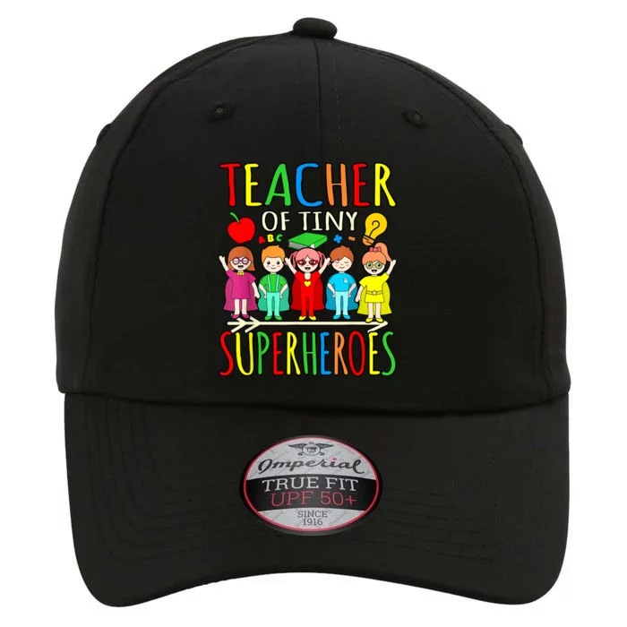 Teacher Of Tiny Superheroes First Day Back To School Graphic The Original Performance Cap