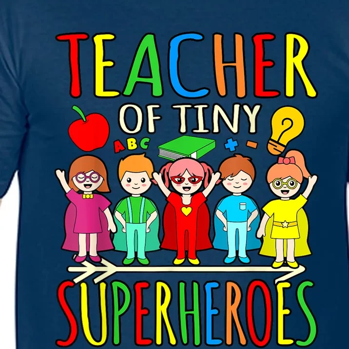 Teacher Of Tiny Superheroes First Day Back To School Graphic Comfort Colors T-Shirt