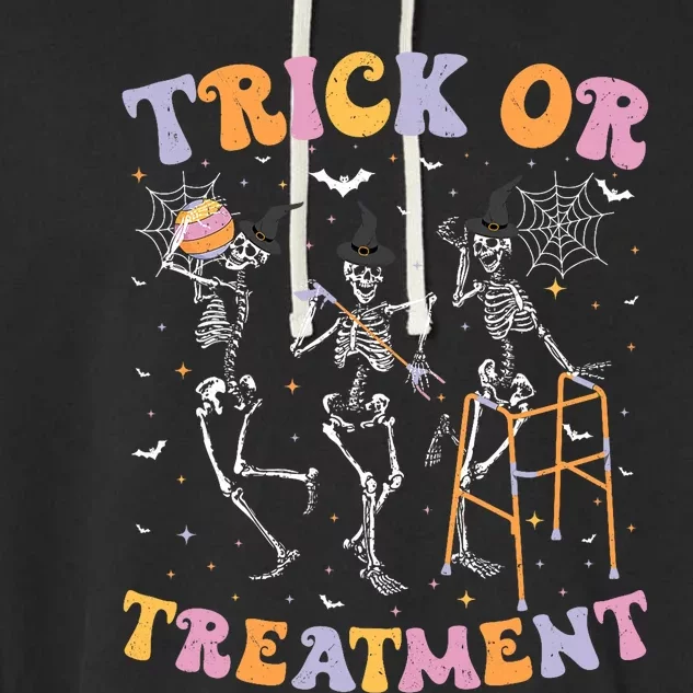 Trick Or Treatment Pt Physical Therapy Therapist Halloween Garment-Dyed Fleece Hoodie