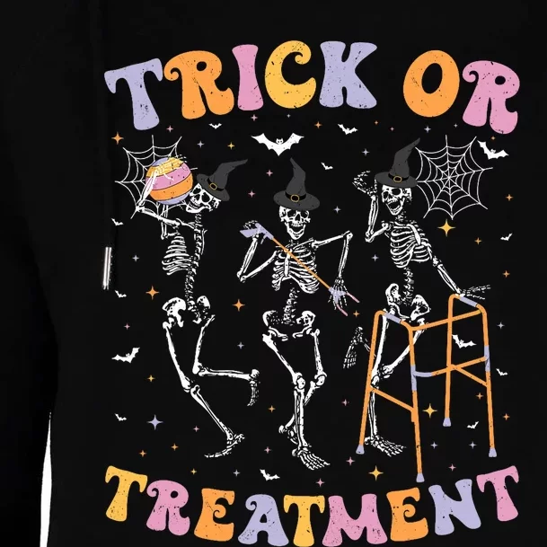 Trick Or Treatment Pt Physical Therapy Therapist Halloween Womens Funnel Neck Pullover Hood