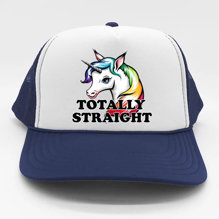 Totally Straight Unicorn Rainbow Trucker Hat