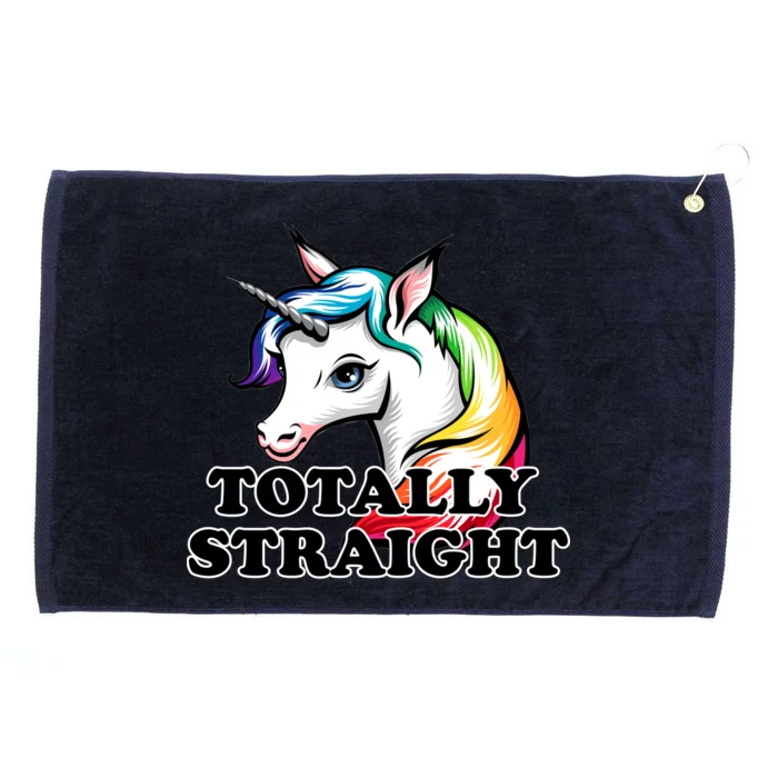 Totally Straight Unicorn Rainbow Grommeted Golf Towel