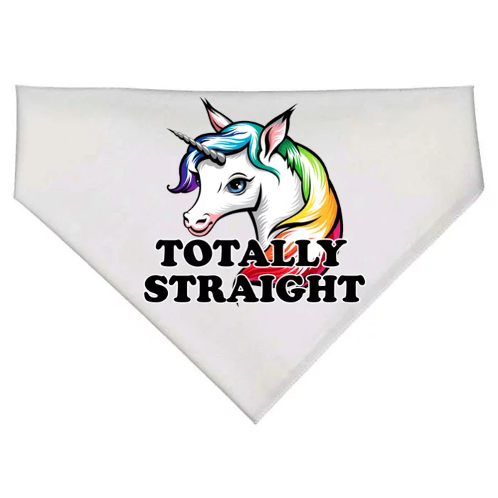 Totally Straight Unicorn Rainbow USA-Made Doggie Bandana