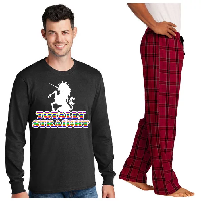 Totally Straight Unicorn Rainbow Pride Long Sleeve Pajama Set