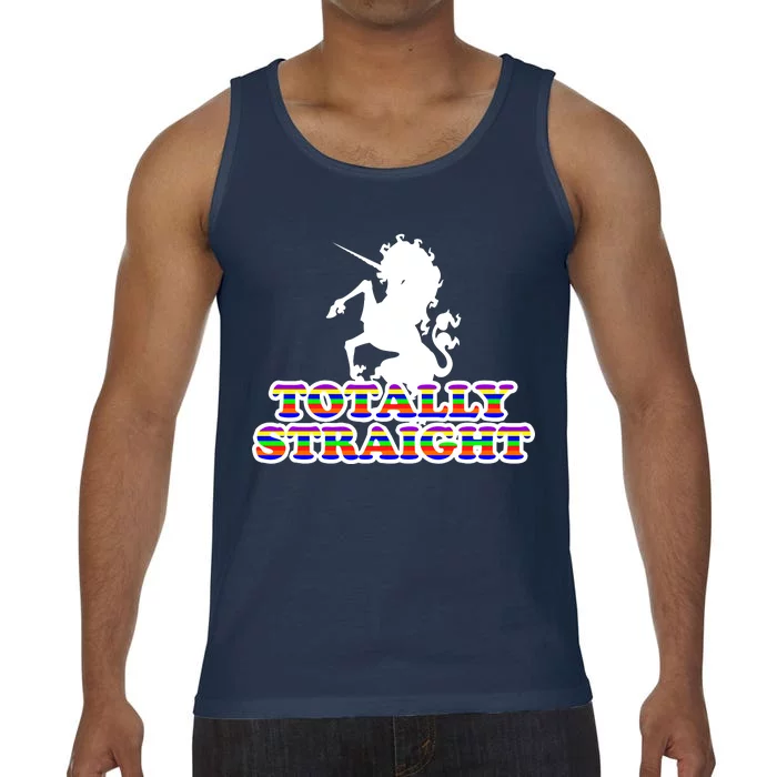 Totally Straight Unicorn Rainbow Pride Comfort Colors® Tank Top