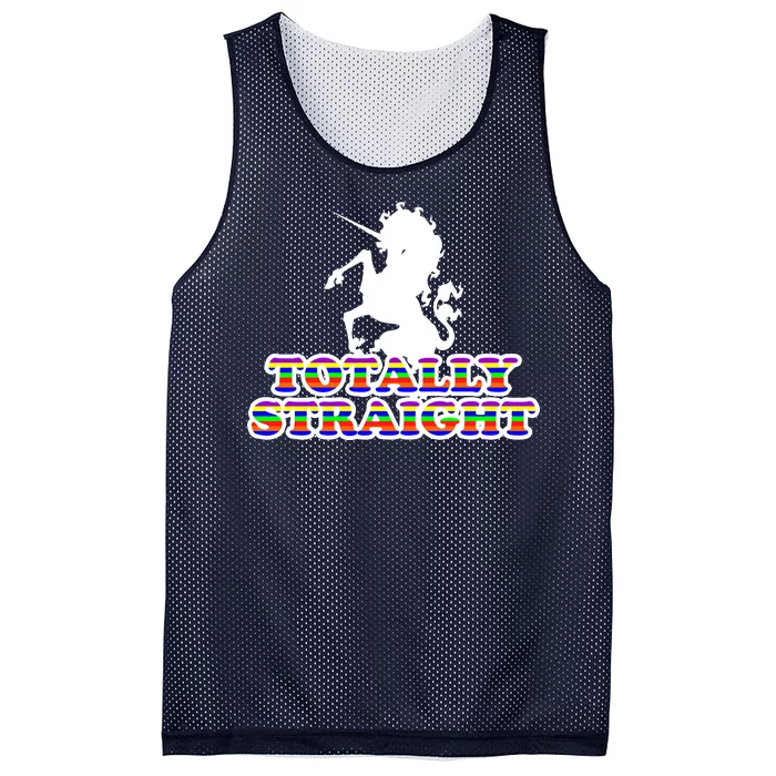 Totally Straight Unicorn Rainbow Pride Mesh Reversible Basketball Jersey Tank