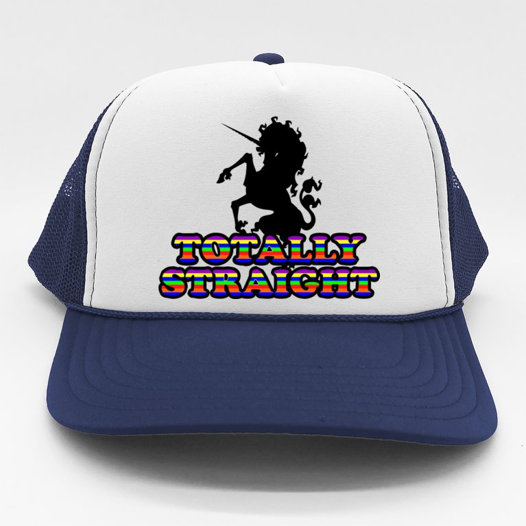 Totally Straight Unicorn Rainbow Pride Trucker Hat