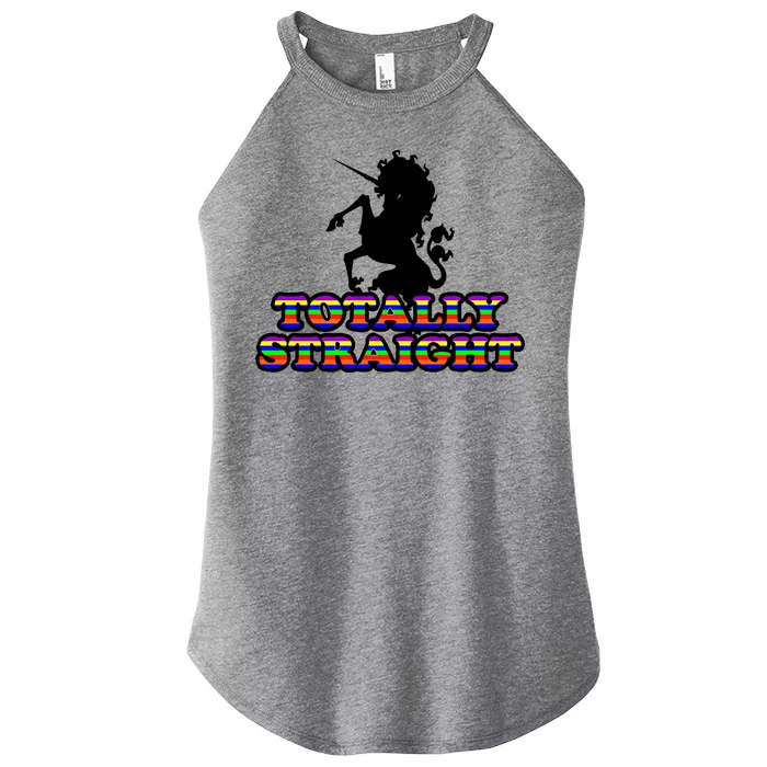 Totally Straight Unicorn Rainbow Pride Women’s Perfect Tri Rocker Tank