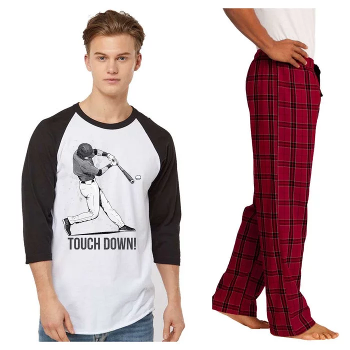 Touch Down Baseball Home Run Raglan Sleeve Pajama Set