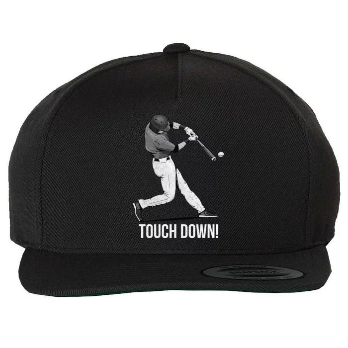 Touch Down Baseball Home Run Wool Snapback Cap