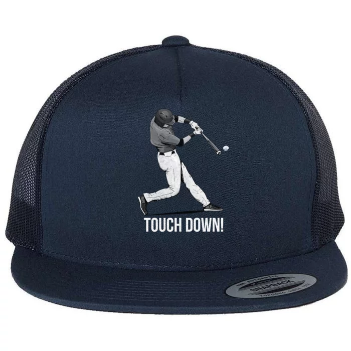 Touch Down Baseball Home Run Flat Bill Trucker Hat