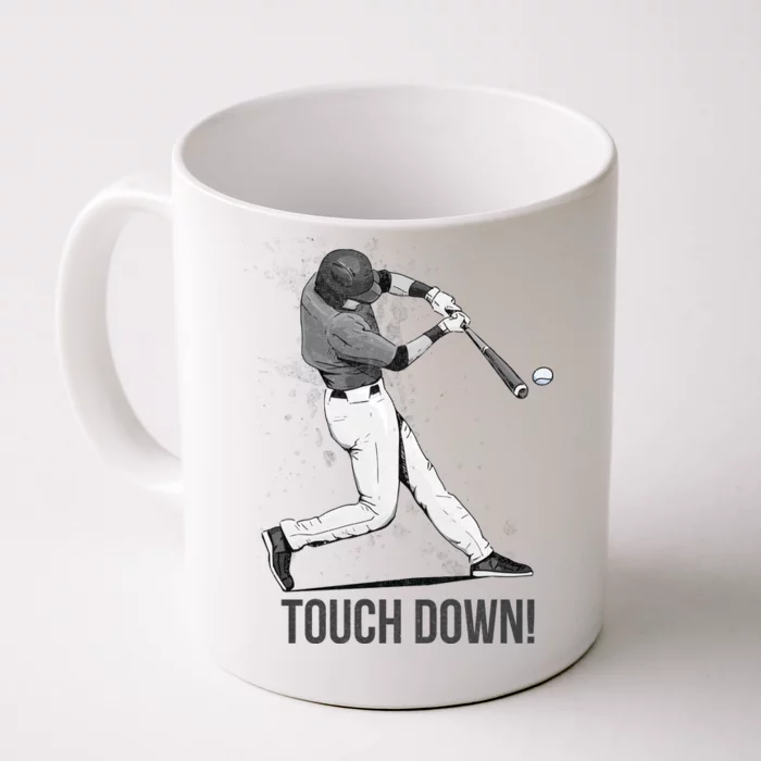 Touch Down Baseball Home Run Front & Back Coffee Mug