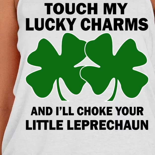 Touch My Lucky Charms And I'll Choke Your Leprechaun Women's Knotted Racerback Tank