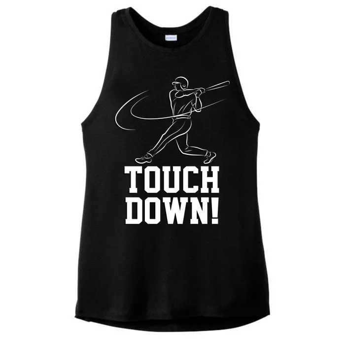 Touchdown Baseball Home-run Ladies Tri-Blend Wicking Tank