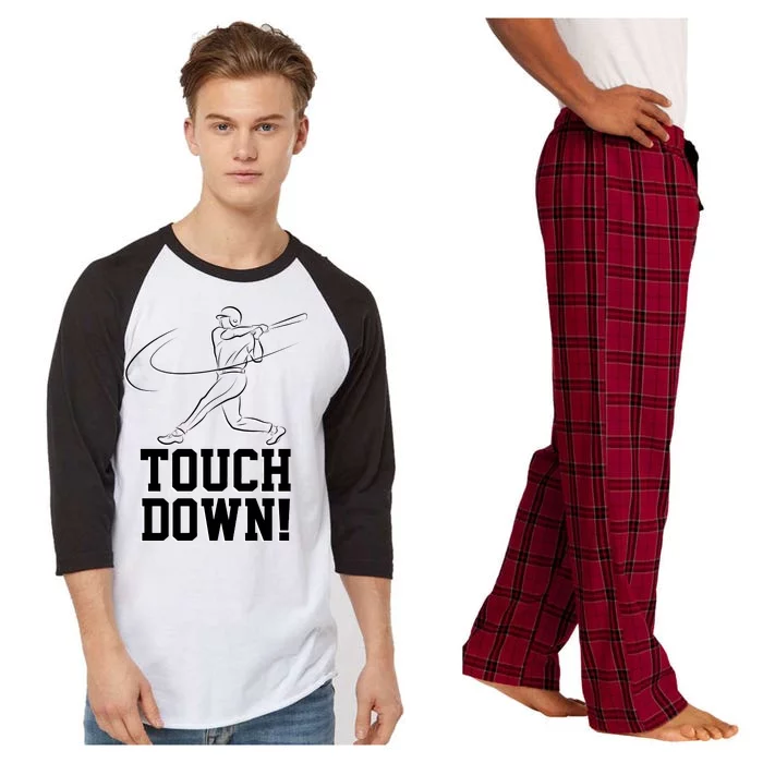 Touchdown Baseball Home-run Raglan Sleeve Pajama Set