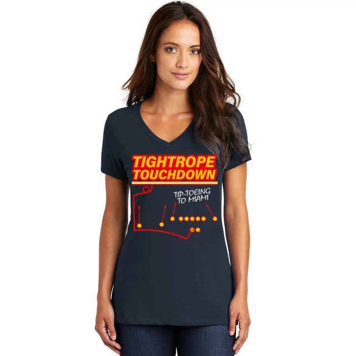 Touchdown Tightrope Women's V-Neck T-Shirt