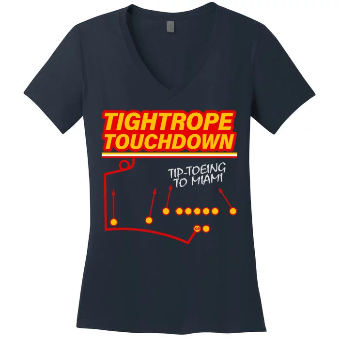 Touchdown Tightrope Women's V-Neck T-Shirt