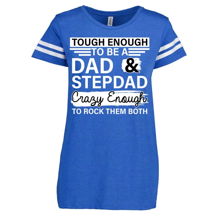 Tough Enough To Be A Dad & Stepdad Enza Ladies Jersey Football T-Shirt