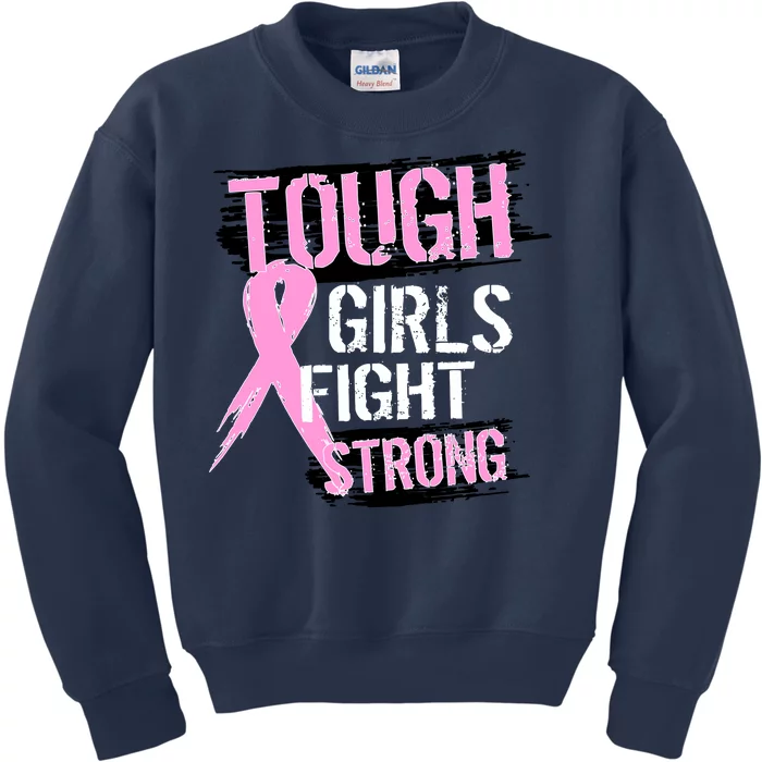 Tough Girls Fight Strong Breast Cancer Kids Sweatshirt