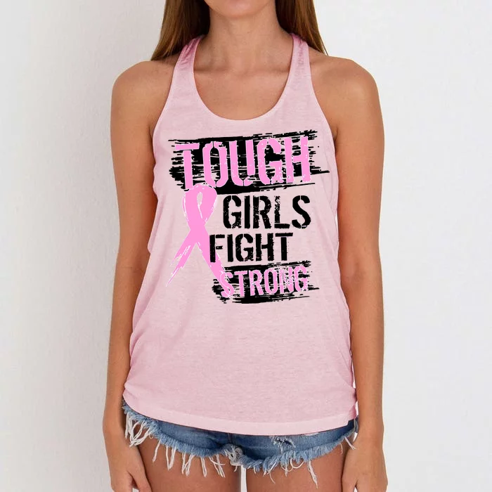 Tough Girls Fight Strong Breast Cancer Women's Knotted Racerback Tank