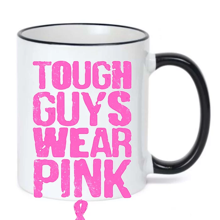 Tough Guys Wear Pink Breast Cancer Awareness Black Color Changing Mug