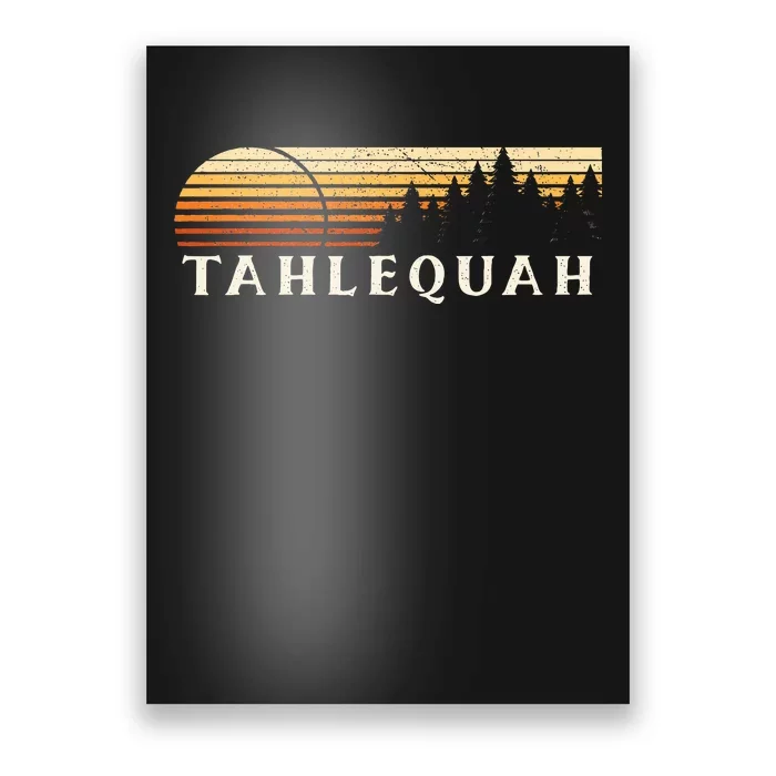 Tahlequah Ok Vintage Evergreen Sunset Eighties Poster