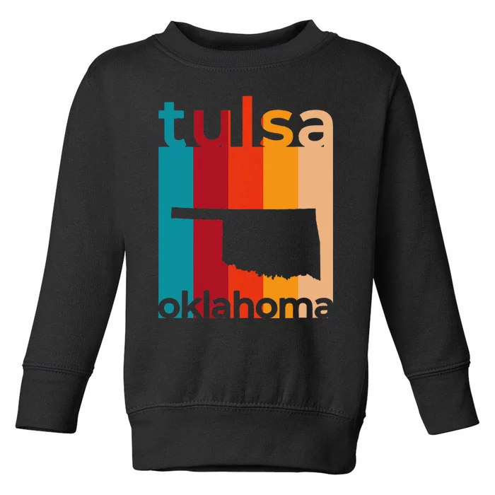 Tulsa Oklahoma Vintage Ok Retro Cutout Toddler Sweatshirt