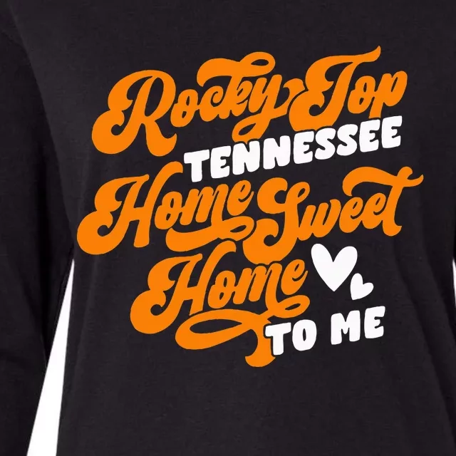 Tennessee Orange White Rocky Tn Home Sweet Home Top Retro Womens Cotton Relaxed Long Sleeve T-Shirt