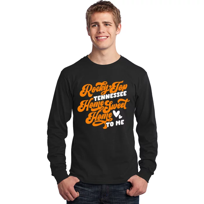 Tennessee Orange White Rocky Tn Home Sweet Home Top Retro Long Sleeve Shirt