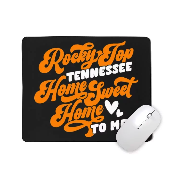 Tennessee Orange White Rocky Tn Home Sweet Home Top Retro Mousepad