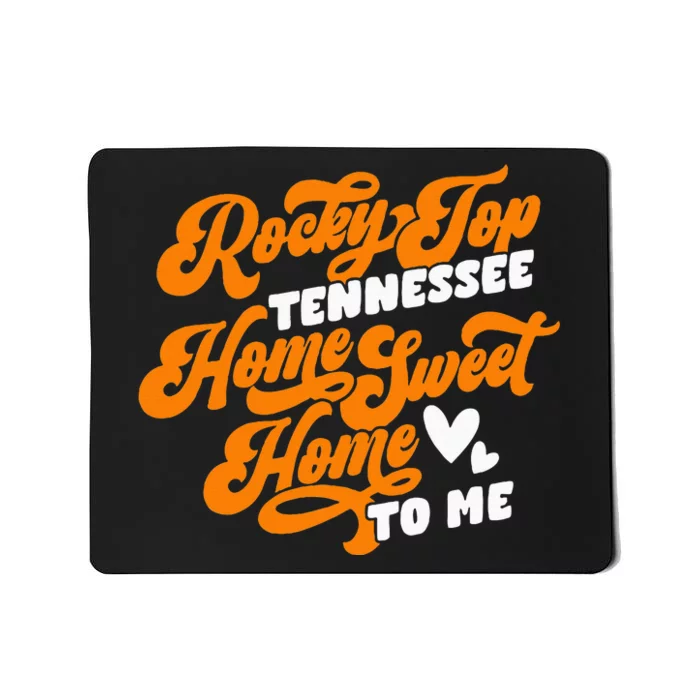 Tennessee Orange White Rocky Tn Home Sweet Home Top Retro Mousepad