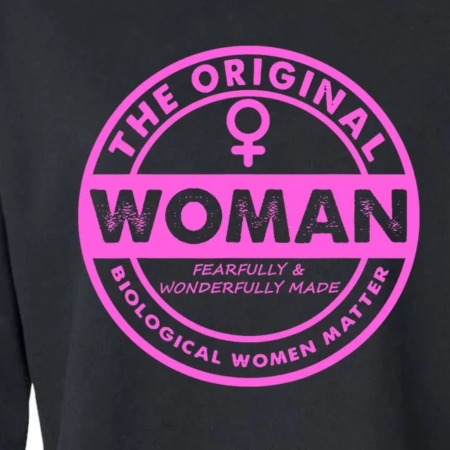 The Original Woman Made Biological Matter Women Quote Cropped Pullover Crew