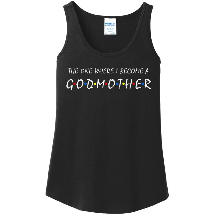 The One Where I Become a Godmother Proposal Godmom Ladies Essential Tank