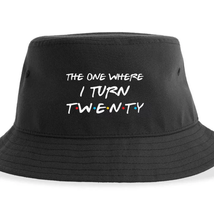 The One Where I Turn Twenty Funny 20th Birthday Party Gift Sustainable Bucket Hat