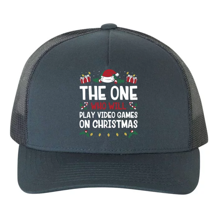 The One Who Will Play Video Games On Christmas Cute Gift Yupoong Adult 5-Panel Trucker Hat